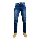 Vaqueros de cintura media para hombre estilo motero